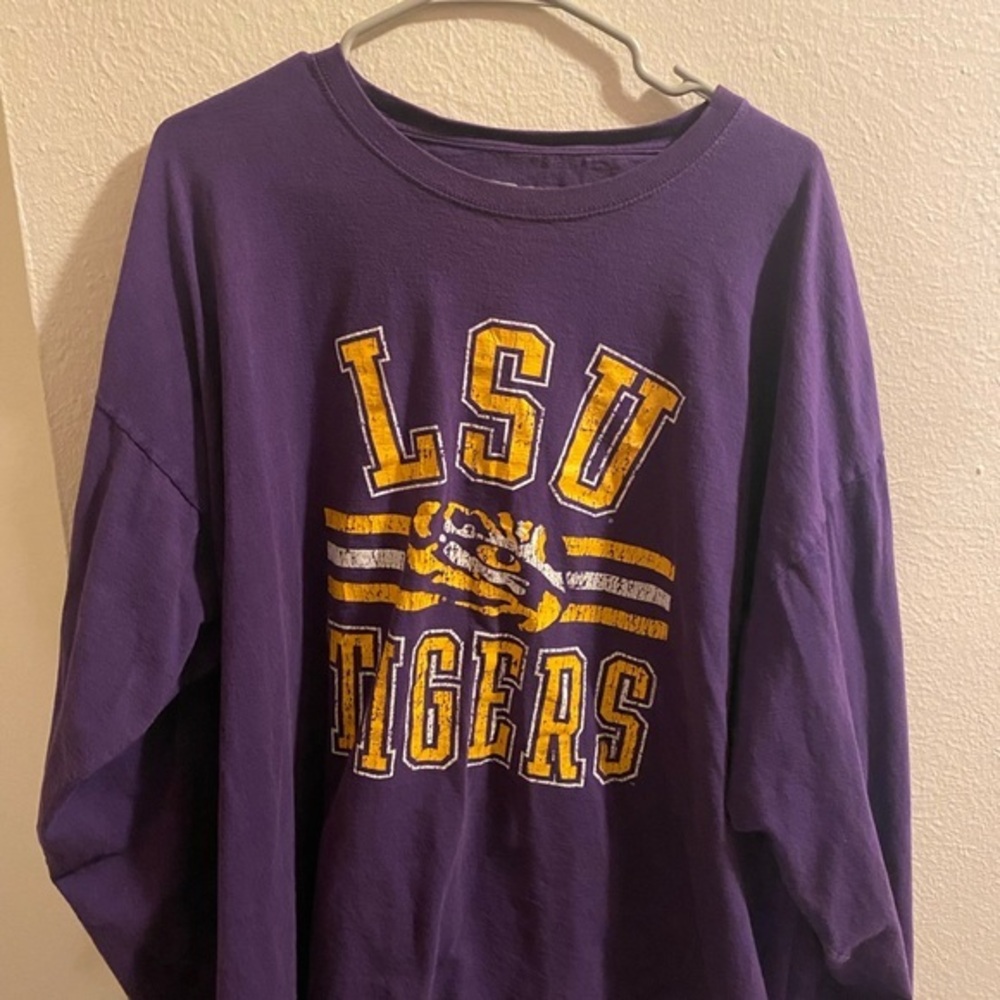 March madness Vintage LSU Purple Long Sleeve Shirt